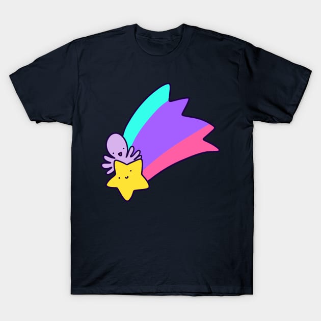 Rainbow Shooting Star Octopus T-Shirt by saradaboru